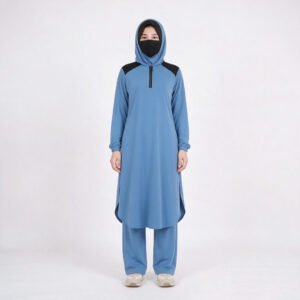Muslim Modest Sportswear Set Full Coverage Islamic Activewear With Attached Hood For Women Gym Running Workout