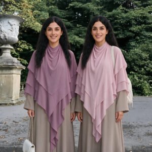 Premium Khimar Hijab Custom Logo Khimar 3 Layers Malaysia Women Hijab Scarves Khimar Hijab