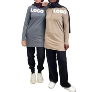 Customized Design Muslim Sportswear Shirt for Women Quick-dry Breathable Fabric Zipper Women Modest Top