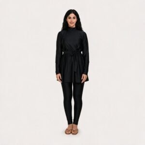 Customizable Muslim Women Burkini Three Piece Swimsuit Solid Color Modest Muslim Swimwear Islamic Muslim Swims