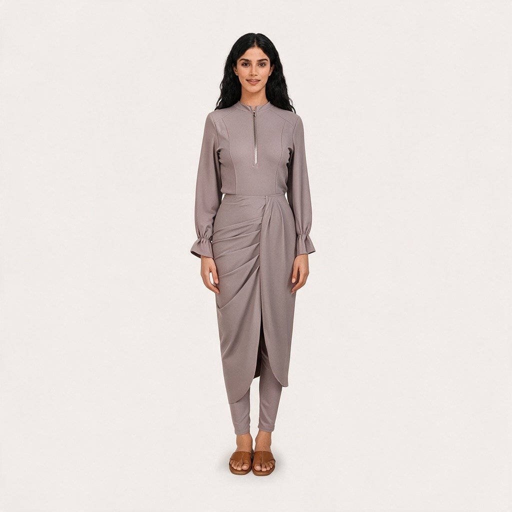 Muslim Swimwear Long Sleeve Bathing Suit Women's Conservative Swimsuit Women's Beach Two-piece Swimsuit Burkin