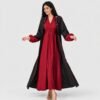 Black and red embroidered occasion abaya for an Abu Dhabi influencer brand