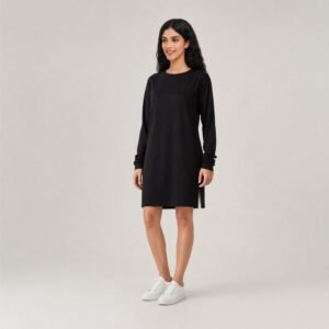Black long-sleeve modest sports tunic