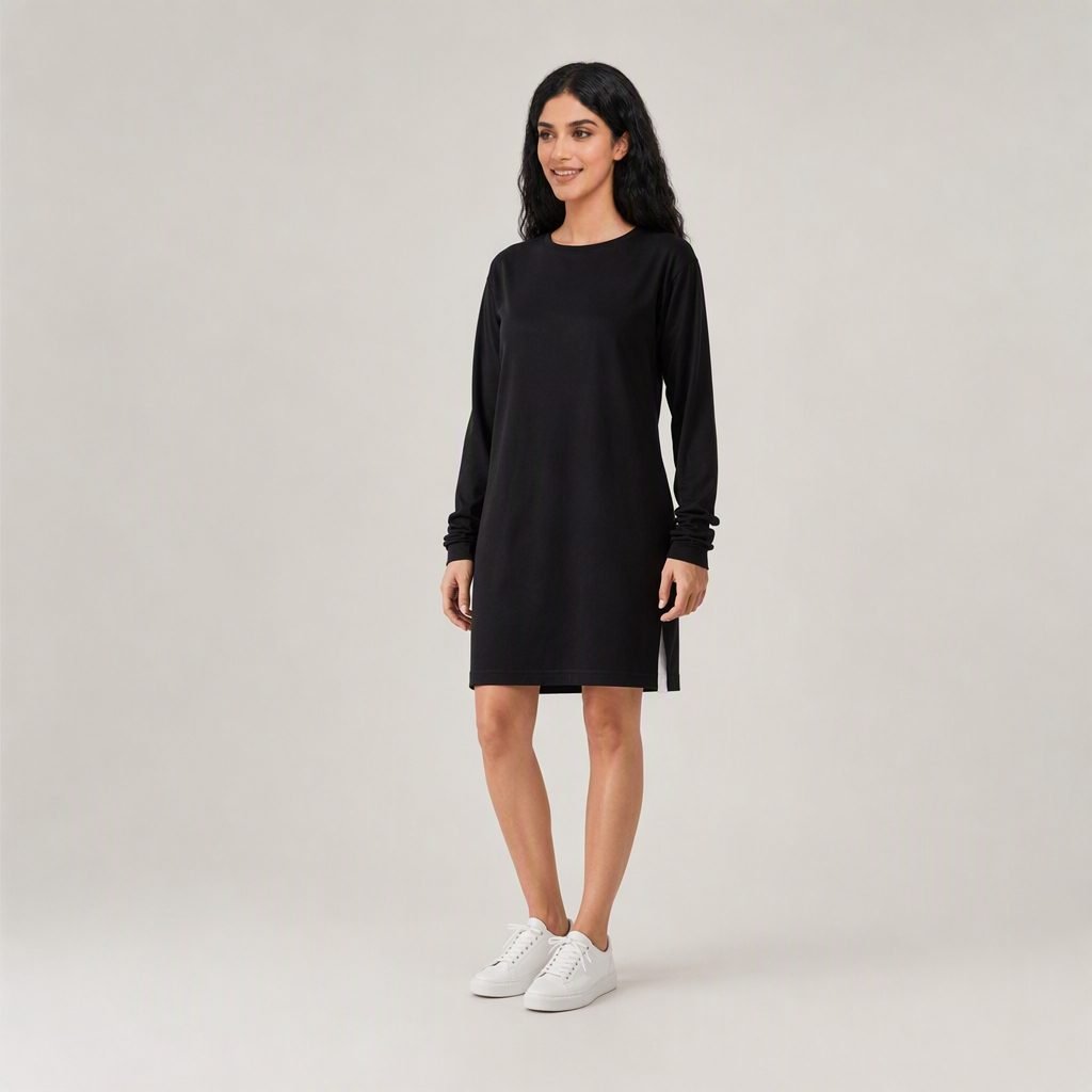 Black long-sleeve modest sports tunic