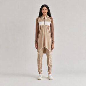 Factory Custom Muslim Activewear for Women Modest Sportswear Quick-dry Fabric Solid Color Women Muslim Gym Wea