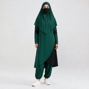 Customizable Muslim Burkini Set Solid Color Muslim Swimsuit Simple Style Modest Swimwear for Muslim Women