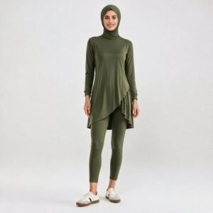 Customized Modest Muslim Burkini UPF50 Islamic Swimwear Burkini with Long Sleeve and Hijab