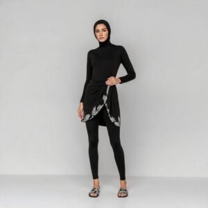 Customized Muslim Burkini Modest Swimwear with Hijab Islamic Burkini for Water Sports and Beach