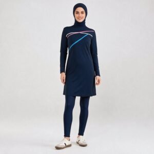 Full Covered Hijab Burkini Muslim Swimsuit Long Sleeve 3pcs Muslimah Swimwear M-6X Burkini Pour Femme Musulman
