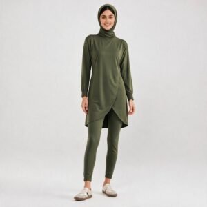 High Quality Custom Muslim Burkini Quick Dry Islamic Swimwear Burkini with Long Sleeve and Hijab