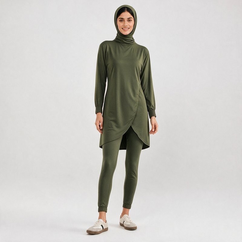 High Quality Custom Muslim Burkini Quick Dry Islamic Swimwear Burkini with Long Sleeve and Hijab