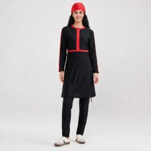 High Quality Custom Muslim Girls Burkini Quick Dry Islamic Swimwear Burkini with Long Sleeve and Hijab