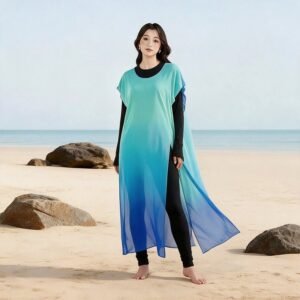 High Quality Muslim Women Burkini Swimsuit Three Piece Modest Islamic Swimwear Full Coverage Tight-Fitting Bur