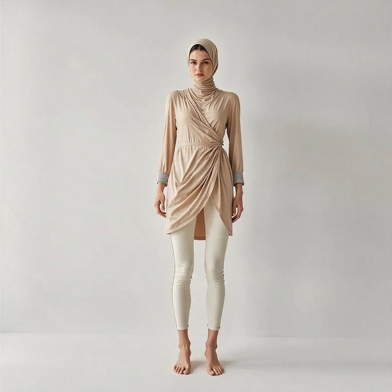 HighQuality Custom Muslim Burkini QuickDry Islamic Swimwear Burkini with Long Sleeve and Hijab