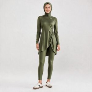 HighQuality Custom Muslim Burkini Stretch Modest Swimwear Islamic Burkini with Long Sleeve and Hijab