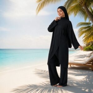 Islamic Conservative Burkini for Muslim Ladies Modest Full Coverage With Sarong Modest Muslim Islamic Beach At