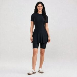 Logo Custom Survice Burkini Women Modest Swimwear 3 Piece Short Sleeve Hijab Modest Swimsuit with Back Zip up