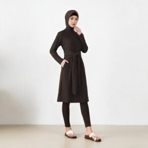 Muslim Oversized Nylon Fabric Burkini Long Length Modest Muslim Swimwear for Beach Plus Size Islamic Swimsuit
