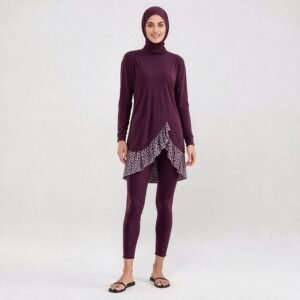 Muslim Women Burkini Modest Swimwear Full Cover Islamic Swimsuit Set