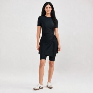 Summer Black Burkinis Muslim Modest Swimwear Women Sportswear Skinny Sexy Casual 2 Pieces Swimsuits Set