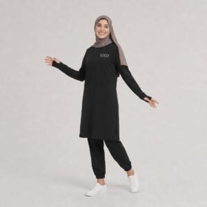 Alternative view of Custom Anti-UV Eco-Friendly Quick Dry Lightweight Breathable Colorblock Side Pocket Slit Gym Sportswear