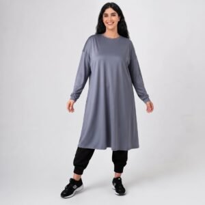 Alternative view of Custom Solid Color Muslim Sports Suit Casual Fashion Muslim Active Wear Breathable and Sweat-wicking Islamic T