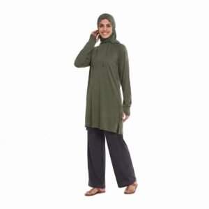 Alternative view of Custom Traditional Modest Muslim Activewear Long Sleeve Pullover Hoodies Workout Fitness Tops Women Isl
