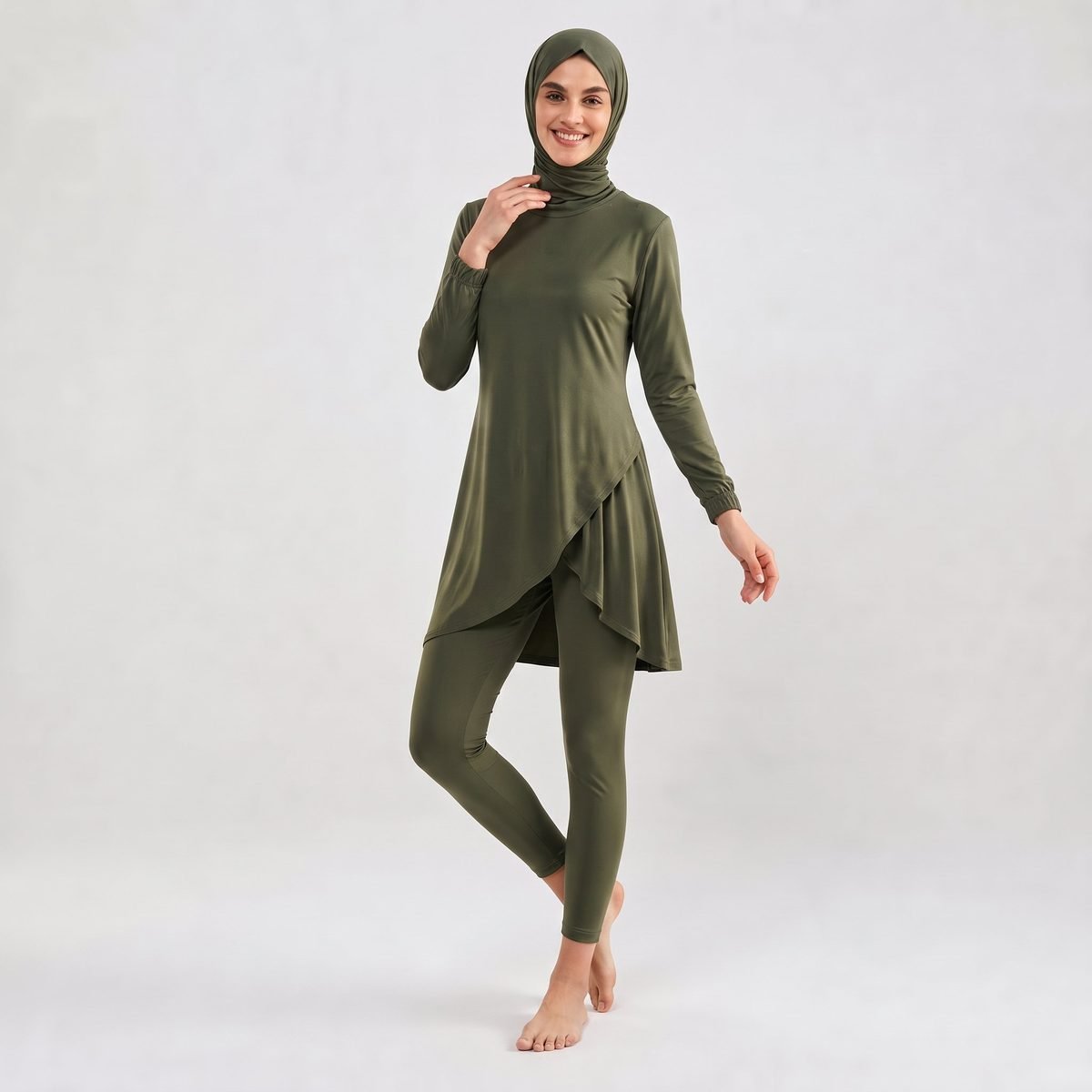 Customized Modest Muslim Burkini UPF50 Islamic Swimwear Burkini with Long Sleeve and Hijab - Image 2