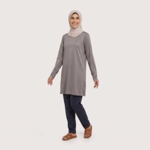 Alternative view of Fashion Modest Muslim Woman Sports Top Islamic Ara Breathable Strechey Poly Mesh Loose Sports Top Sport