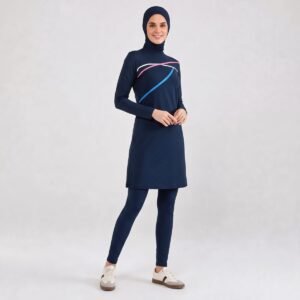 Alternative view of Full Covered Hijab Burkini Muslim Swimsuit Long Sleeve 3pcs Muslimah Swimwear M-6X Burkini Pour Femme Musulman