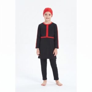 High Quality Custom Muslim Girls Burkini Quick Dry Islamic Swimwear Burkini with Long Sleeve and Hijab - Image 3