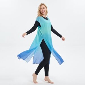 Alternative view of High Quality Muslim Women Burkini Swimsuit Three Piece Modest Islamic Swimwear Full Coverage Tight-Fitting Bur