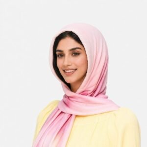 Pink ombre gradient-print hijab