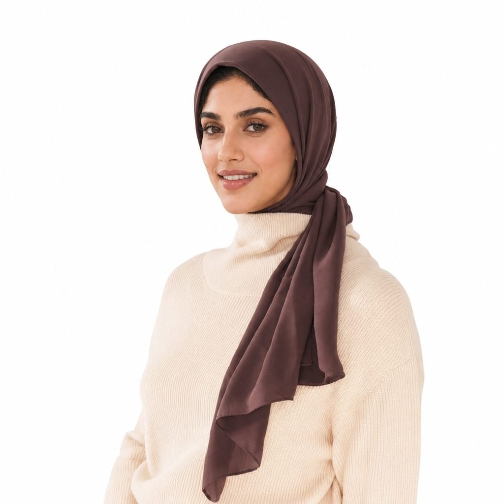 Chocolate brown instant jersey hijab