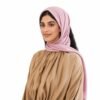 Pink stretch jersey hijab produced for a Doha accessories brand
