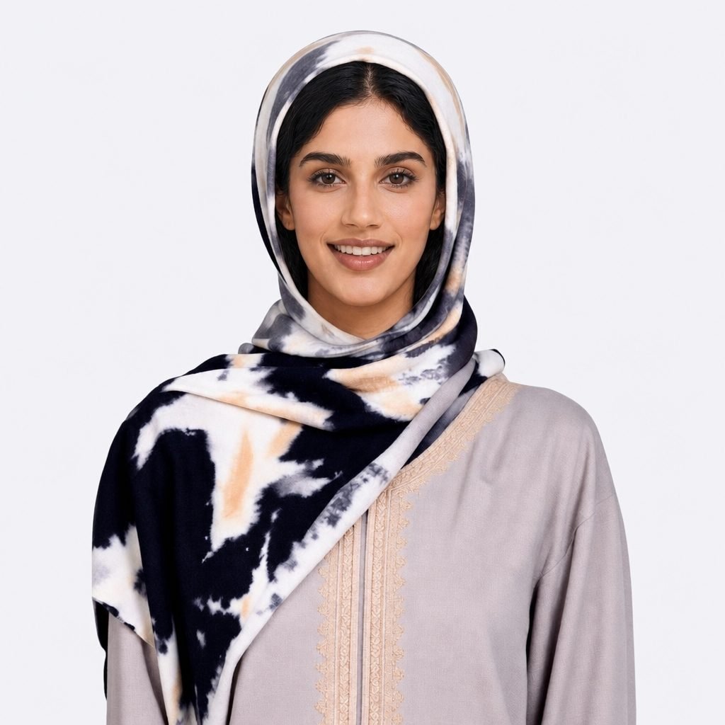 Watercolour print jersey hijab