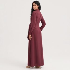 Alternative view of Islamic Eid Collections Clothing — Midi Wrap Abaya Set & Satin Modest Dress