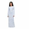 Blue watercolour tie-dye abaya produced for a cross-border marketplace seller