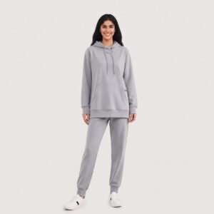 Alternative view of Latest Heather Grey Hooded Soft Cozy Loose Fit Modest Muslim Sportswear Set for Islamic Ladies Casual L