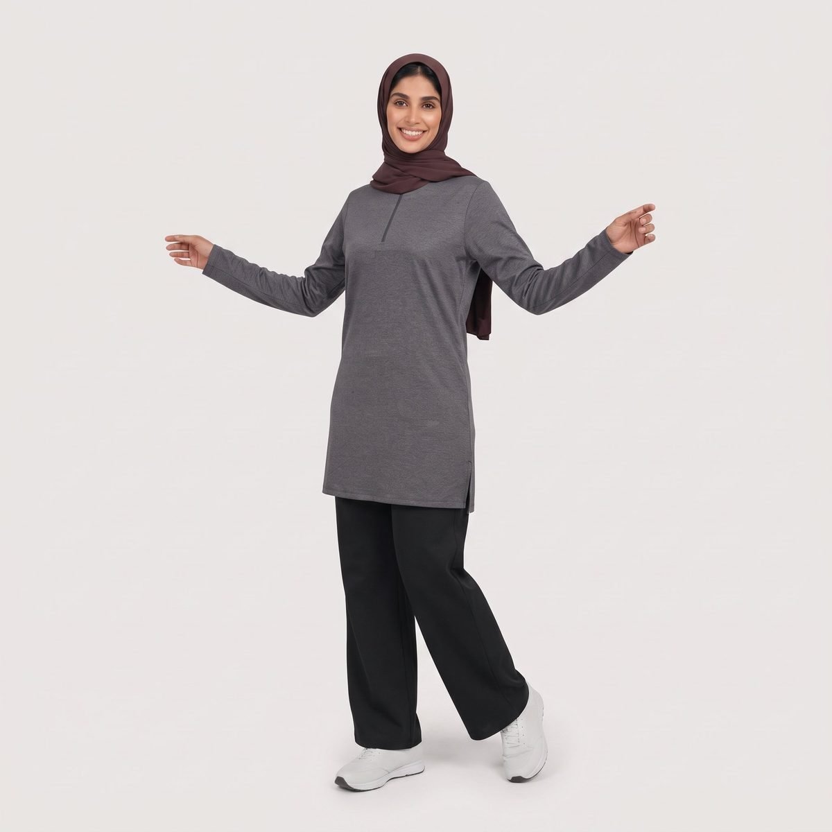 Loose Plus Size Muslim Women's Sportswear Customizable Modest Gym Wear Muslim Women Tracksuit - Image 2