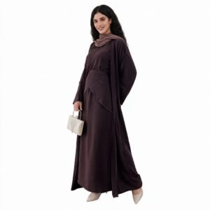 Modal Soft Loose Fit Prayer Abaya Set Wholesale Abaya Khimar Prayer 2 Piece Set - Image 3