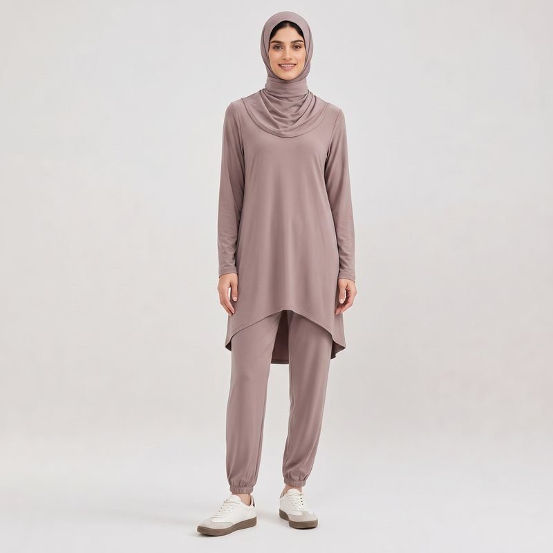 Muslim Modest Women Sports Top Light Weight Top Wholesaler OEM Basic Training Islamic Active Sports Wear