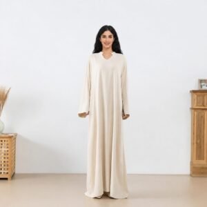 Custom Logo Modest Fashion Muslim Women Flowing Wide Sleeves Full Length Loose Fit Open Abaya Kimono