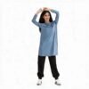 Light blue modest activewear tunic with black joggers
