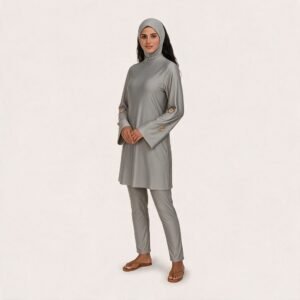 Modest Muslim Burkini Sportswear Set Quick Dry Stretch Breathable Fabric Full Cover Islamic Beachwear with Hij - Image 3