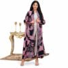 Muslim Modest Dress For Women Fashion Pleated Printed Miyake Open Front Cardigan Jacket Ramadan Eid Long Robe Odm