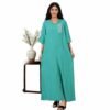 Teal embroidered kimono-style dress for a Bahrain DTC brand