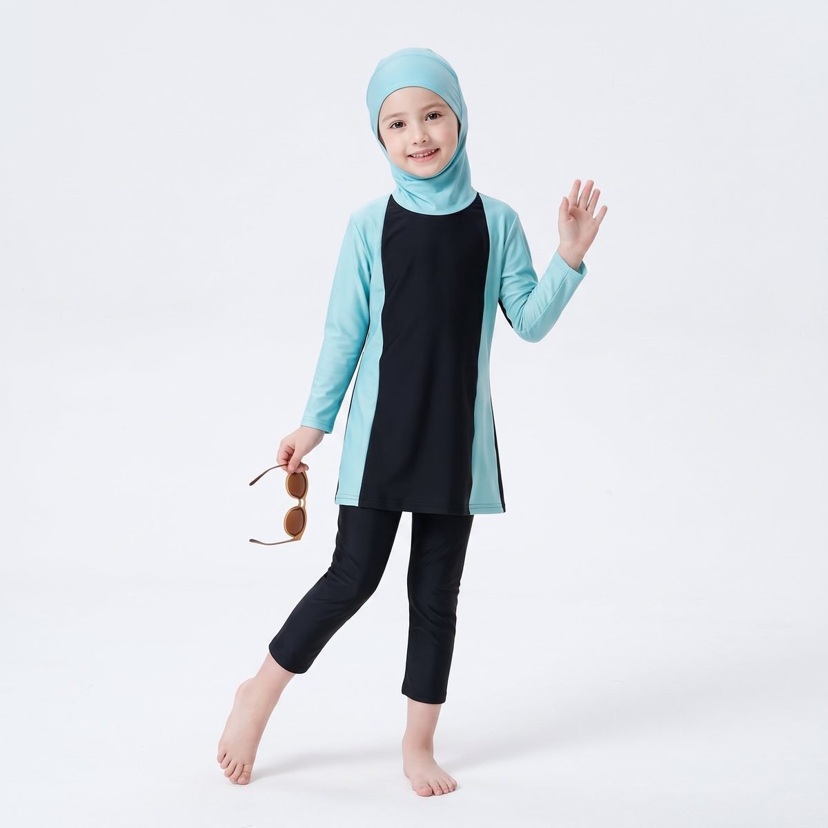 Muslim Girls Burkini Wholesale Kids Long Sleeve Full Body Modest Swimwear Breathable Beachwear for Summer Wate - Image 2