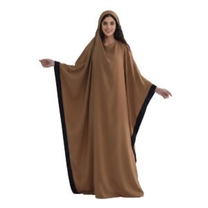 Alternative view of Muslim Prayer Dress Women Jilbab Long Khimar Abaya Set Islamic Clothing Ramadan Batwing Sleeve Maxi Dress