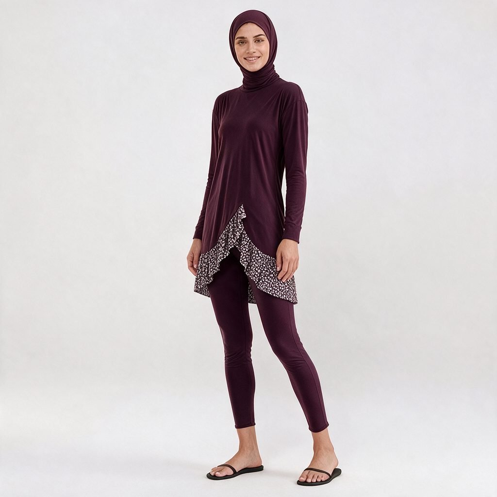 Muslim Women Burkini Modest Swimwear Full Cover Islamic Swimsuit Set - Image 2
